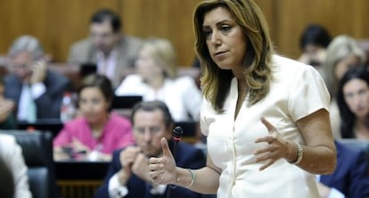 La presidenta Susana D&iacute;az, este jueves en el Parlamento. 