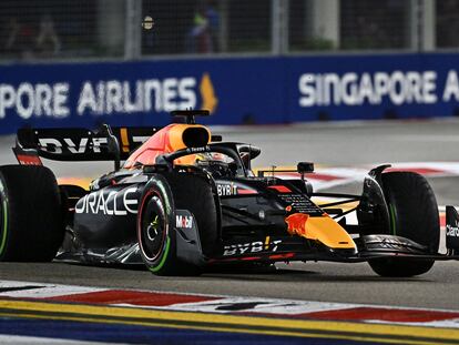 Max Verstappen durante la clasificación del GP de Singapur este sábado.