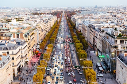 Vista aérea de los Campos Elíseos, en la capital francesa.