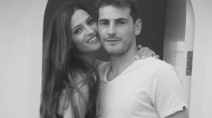 Foto de Iker Casillas y Sara Carbonero publicada en el blog de la periodista.