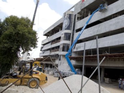 Vista parcial de los trabajos en el estadio de Curitiba.