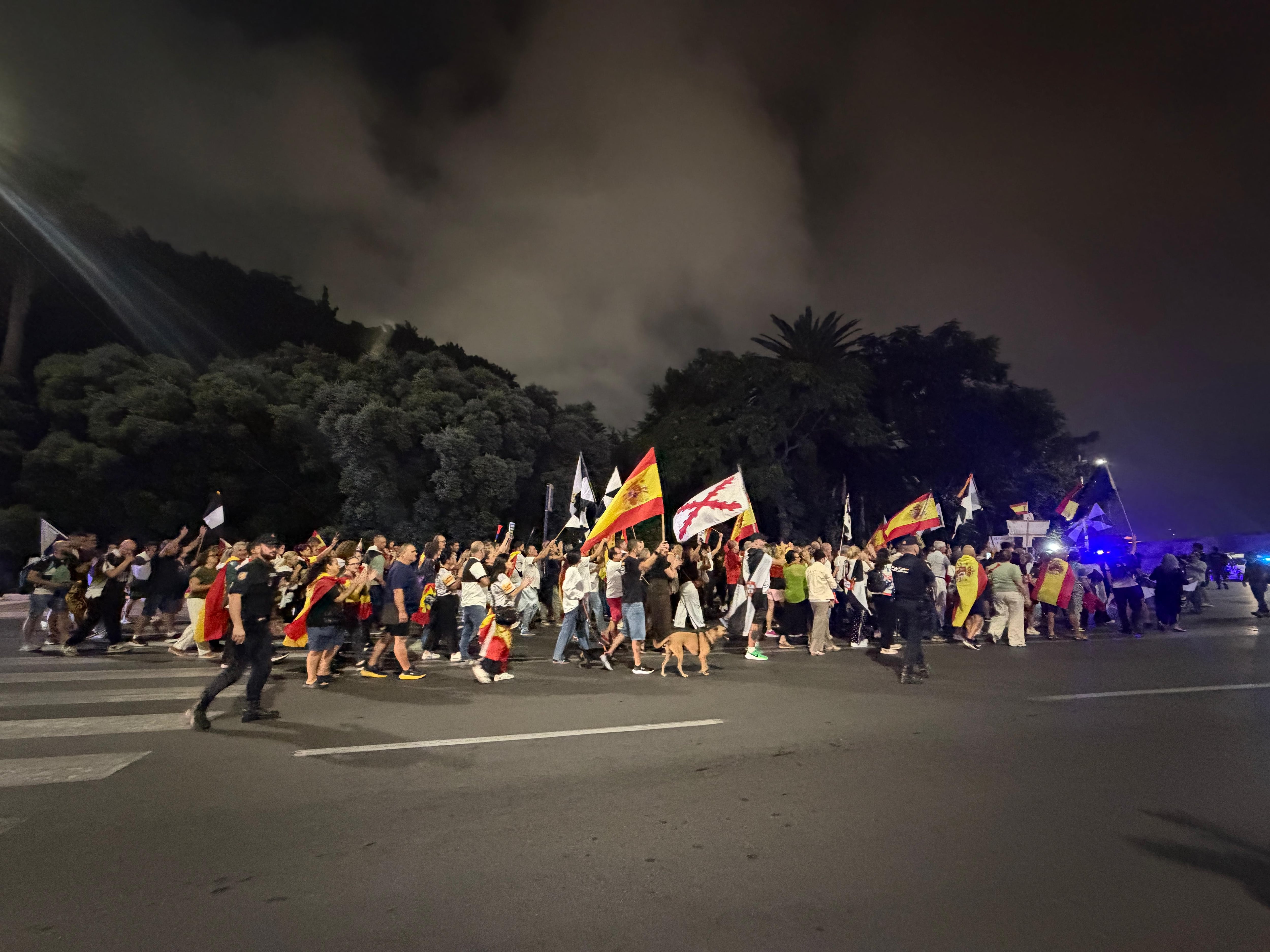 Manifestación en Ceuta contra el Gobierno central, el 3 de octubre.