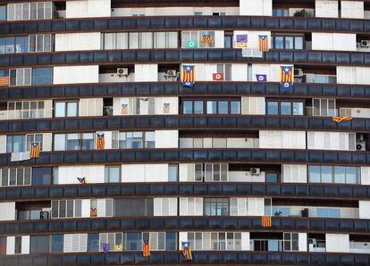 Estelades als balcons de Barcelona.