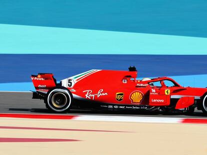 Vettel, en el circuito de Bahréin.