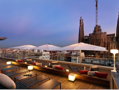 Imagen de archivo de una terraza de un hotel.