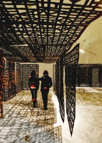 One of Cristina Iglesias' trellises in the Reina Sofía.
