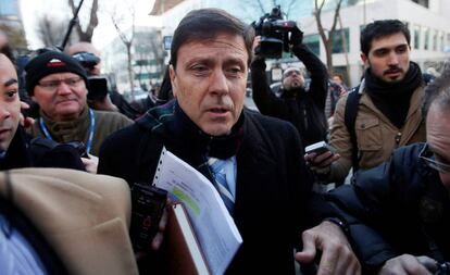 Eufemiano Fuentes camino del juicio de la Operaci&oacute;n Puerto en enero de 2013.
 