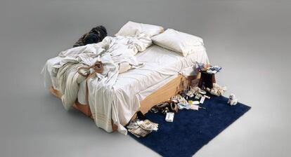 'My bed' de Tracy Emin, la cama de la artista vendida por más de tres millones de euros.