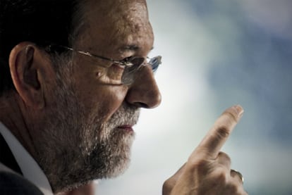 Mariano Rajoy, ayer durante la presentación de un libro en Madrid.