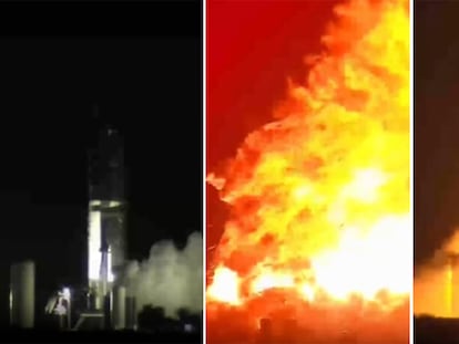 Secuencia de la explosión de la ‘Starship’ de SpaceX.