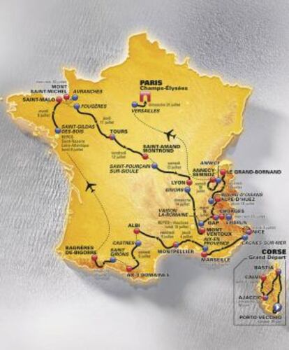 El recorrido del Tour 2013