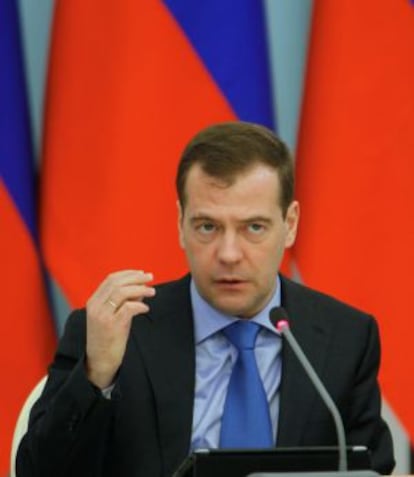 El presidente ruso Dimitri Medvédev en una reunión en Mordovia.