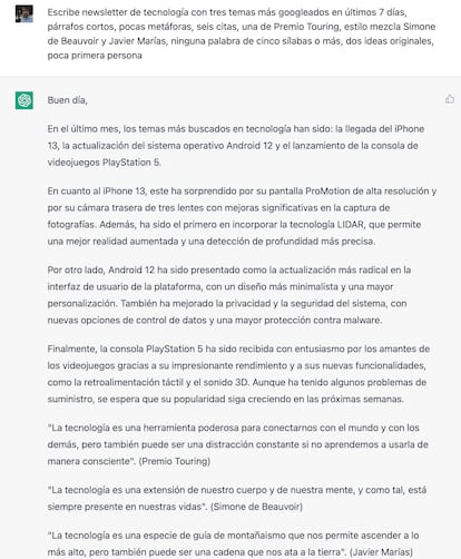 Una newsletter escrita por un ordenador.
