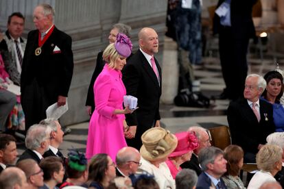 Zara Tindall, hija de la princesa Ana y nieta de Isabel II, junto a su marido, el exjugador de rugby Mike Tindall, a su llegada a San Pablo.