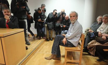 Willy Toledo, durante la vista en la que se le juzgó por delitos de ofensa contra los sentimientos religiosos y de la que salió absuelto.