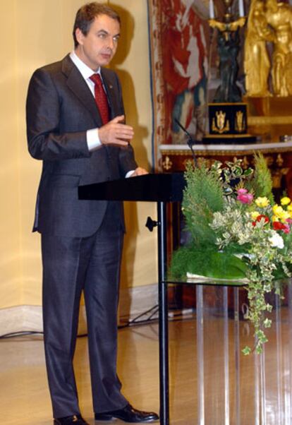 Zapatero, hoy durante el acto celebrado en Moncloa.