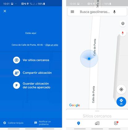 Dónde he dejado el coche en Android.