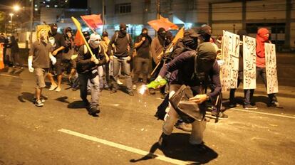 Manifestaciones en las inmediaciones del Maracan&aacute;.