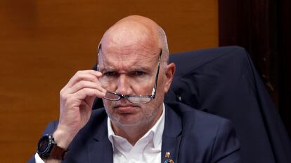 El consejero de Acción Climática, David Mascort, durante una comparecencia en el Parlament.