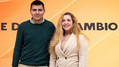 Marcos Morales y Laura Alves, durante la presentación de su lista, en Madrid, este martes.