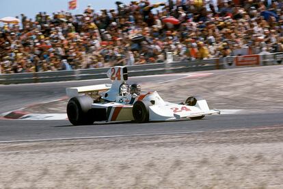 James Hunt, con el Hesketh, en el circuito Paul Ricard, en el Gran Premio de Francia de 1975.