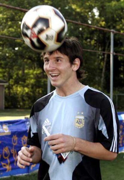 Messi, en un entrenamiento.