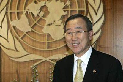 Ba Ki-Moon en la sede de Naciones Unidas.