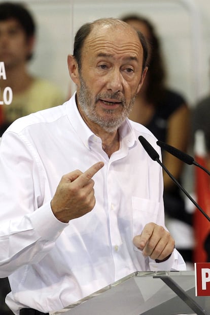 Alfredo Pérez Rubalcaba, en Murcia.