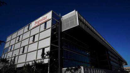Vista de la fachada de la nueva sede del Banco Popular.