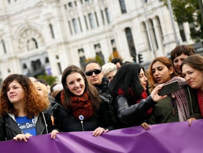 Irene Montero, en una marcha contra la violencia machista en noviembre en Madrid.