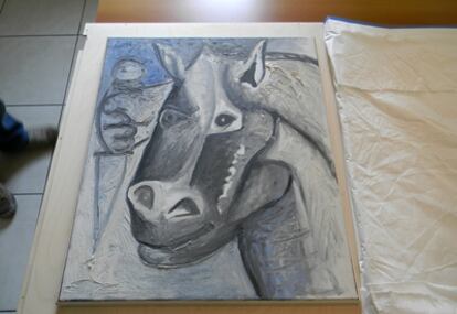 'Tete de Cheval' (1962), una de las dos obras de Picasso sustraídas en 2008 en Suiza y recuperadas hoy en Belgrado.