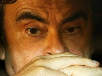 Carlos Ghosn, el 6 de marzo, tras ser puesto en libertad bajo fianza.