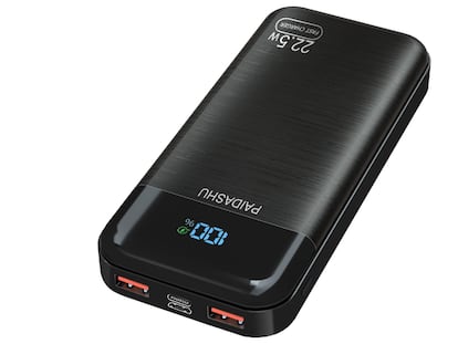 Batería externa con 27.000 mAh. Carga el 60% de un móvil en solo 30 minutos. SOLO 16,99€