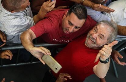 Lula acompanha o julgamento em São Bernardo do Campo.