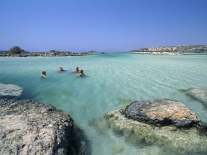 La playa de Elafonisi, en Creta.