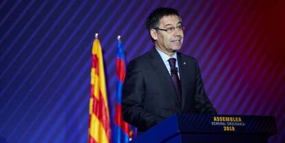 Bartomeu, durant la seva intervenció a l'assemblea.