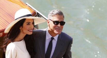 George y Amal Clooney, el día de su boda.