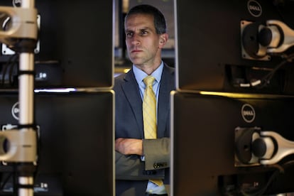 Un 'broker' en la Bolsa de Nueva York.