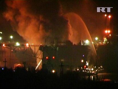 Incendio en el submarino ruso Yekaterinburg.