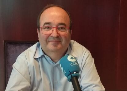 El primer secretario del PSC, Miquel Iceta, durante una entrevista de la Cope.