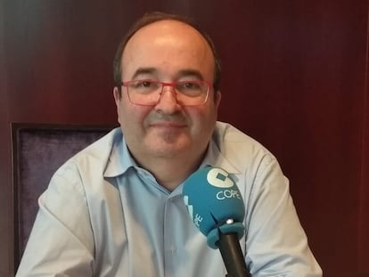 El primer secretario del PSC, Miquel Iceta, durante una entrevista de la Cope.