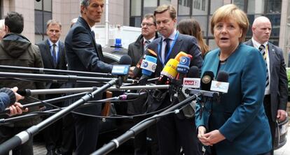 Angela Merkel, este miércoles en Bruselas.