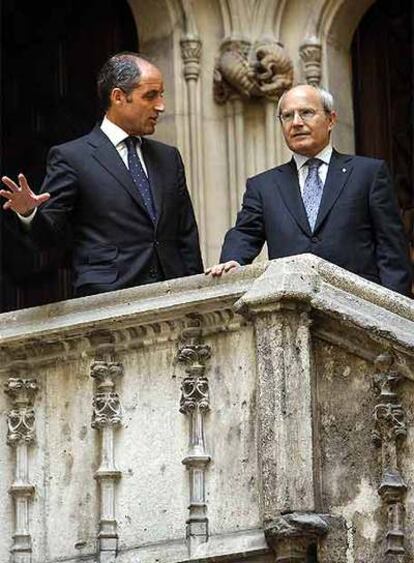 Camps y Montilla, en el Palau de la Generalitat valenciana.