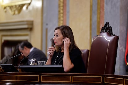 La presidenta del Congreso, Francina Armengol, el jueves al comienzo del pleno. 