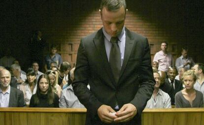 Oscar Pistorius, en un tribunal de Pretoria, en febrero de 2013.