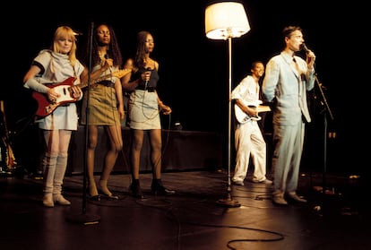 Actuación de Talking Heads en los años ochenta.