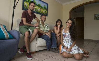 Lola and her family in their home in Gran Canaria.