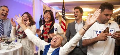 Seguidores de Trump celebran la victoria en Pennsylvania.