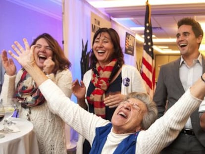 Seguidores de Trump celebran la victoria en Pennsylvania.