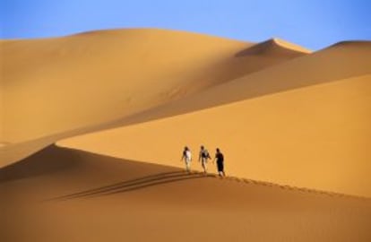 Dunas en la zona de la meseta de Tassili, en el Sáhara argelino.